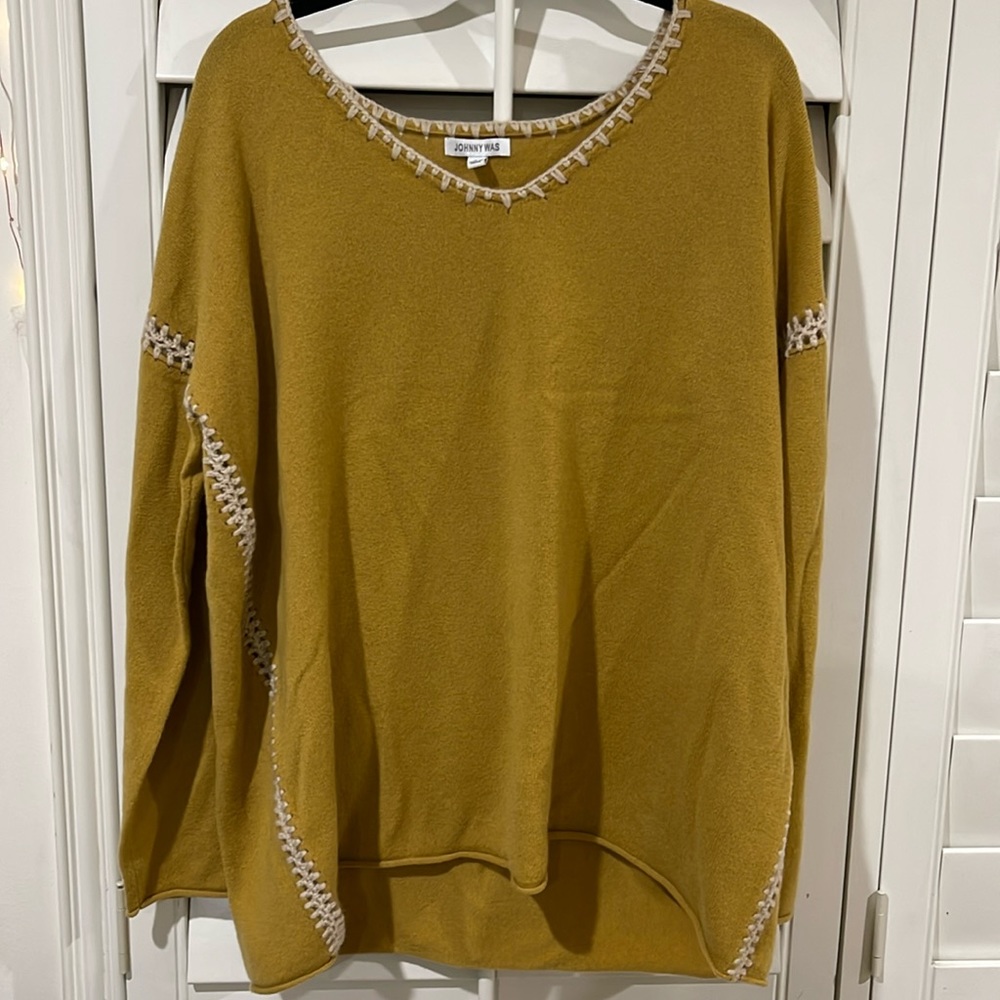 NEW WOT Johnny was pullover Vneck sweater cashmere